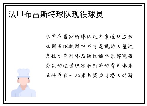 法甲布雷斯特球队现役球员
